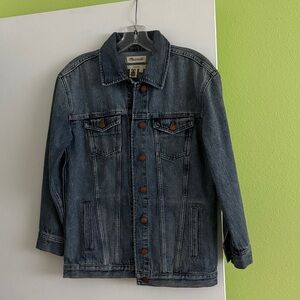 Madewell Blue Denim Jacket with Brown Accents